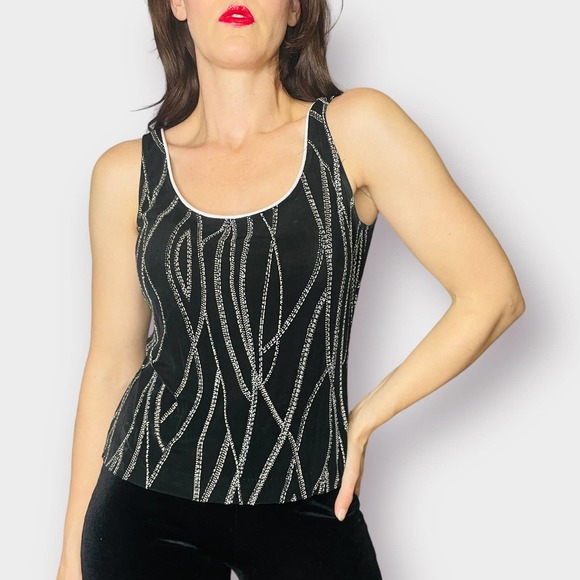 90s Alex Petite Black‎ and Silver Tank - Picture 1 of 5